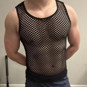 Fishnet Fitted Sleeveless Vest